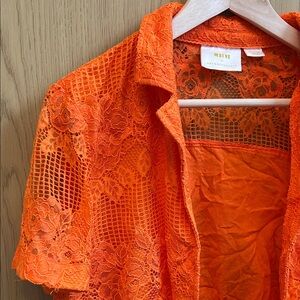 Anthropologie Lace Button-Down Shirt
